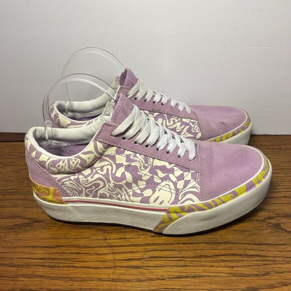 Vans Old Skool Stacked Wavy Days Platform Sneaker 500714 Canvas Suede Sz 8.5 - Picture 7 of 12